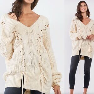 Cream/ light Tan oversized knitted sweater size s/m